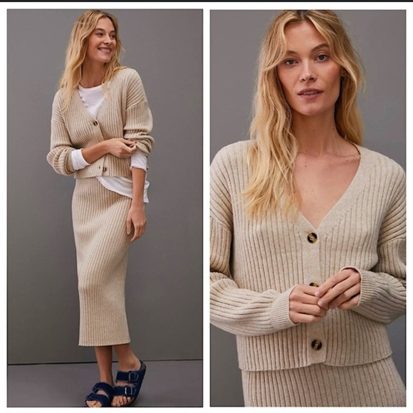 Anthropologie Saturday Sunday Niza Cardigan and Skirt MATCHING SET Size Small - Picture 2 of 11